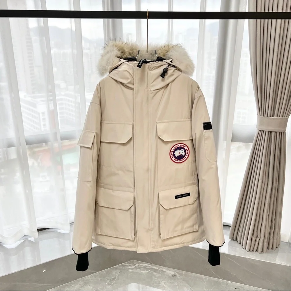 Canada Goose Expedition Parka in White | Unisex Cold Weather Hooded Jacket